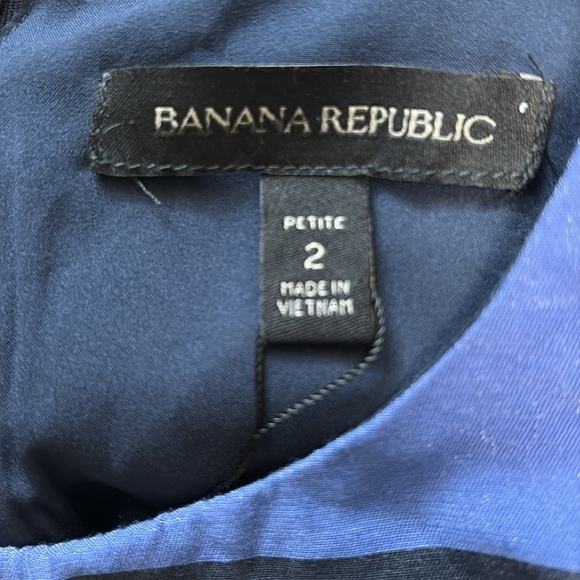 *NEW! BANANA REPUBLIC CREW NECK SLEEVELESS SHIFT DRESS POCKETS STRIPES KNEE 2 XS - Picture 14 of 14